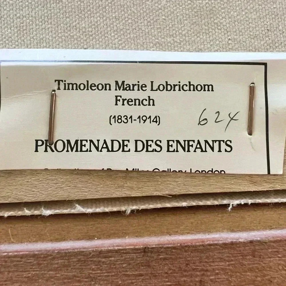 French Canvas Promenade Des Enfants Art by Timoleon Marie Lobrichon Gold Frame - Picture 15 of 16